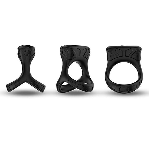 9 Functions Double Cock Ring with Clitoral Stimulator