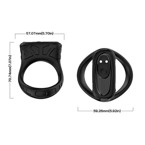 9 Functions Double Cock Ring with Clitoral Stimulator