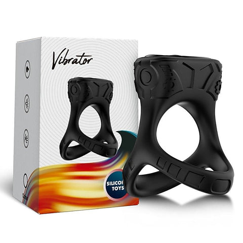 9 Functions Double Cock Ring with Clitoral Stimulator