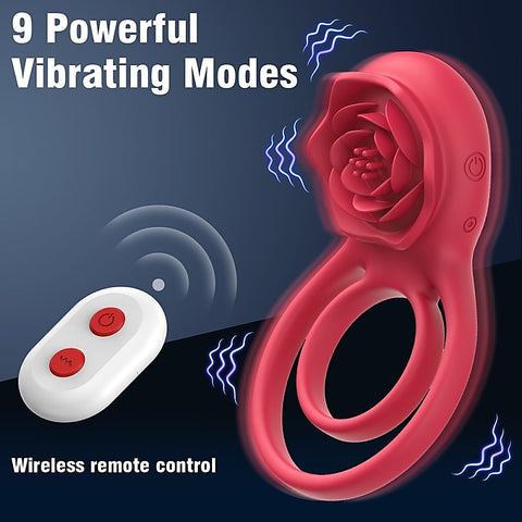 Petal Shaped 9 Functions Vibrating Penis Ring by BDStyle