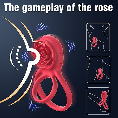 Petal Shaped 9 Functions Vibrating Penis Ring by BDStyle