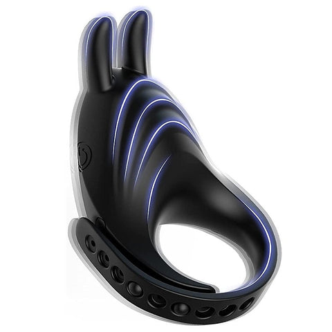 Adjustable 7 Functions Silicone Vibrating Cock Ring