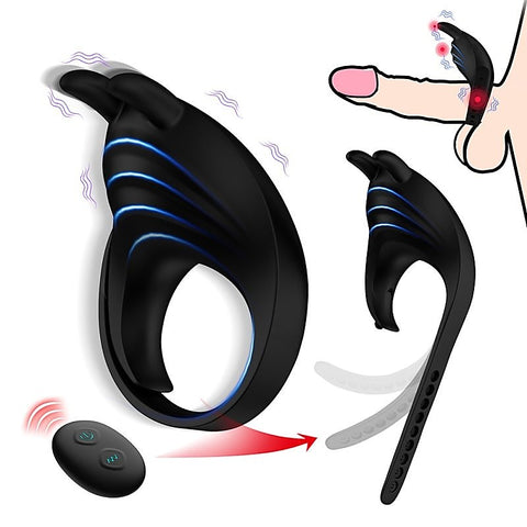 Wireless Adjustable Silicone Vibrating Cock Ring by BDStyle