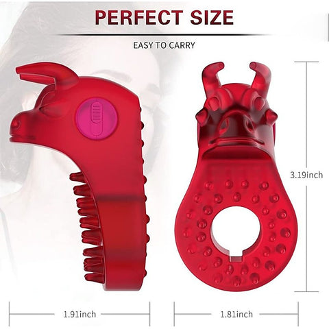 Bull Head Shaped Vibrating Cock Ring by BDStyle