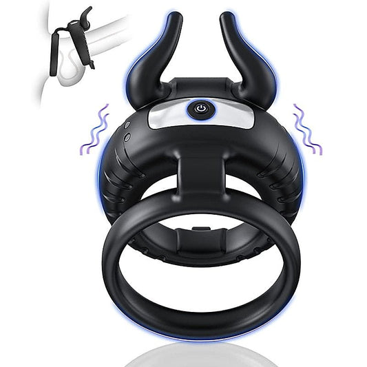 OX Horn 10 Functions Vibrating Cock Ring by BDStyle