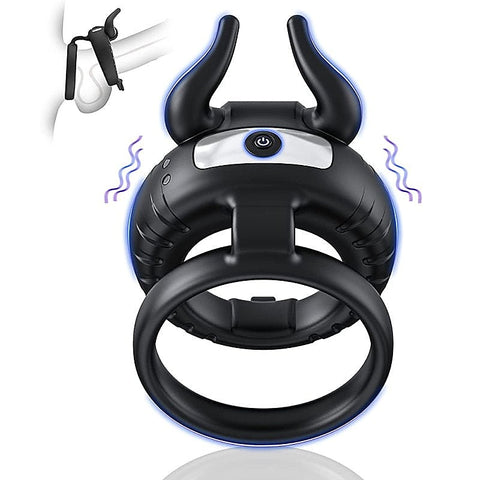 OX Horn 10 Functions Vibrating Cock Ring by BDStyle