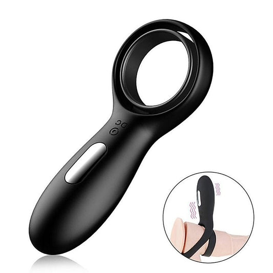 10 Functions Vibrating Cock Ring with Double Ring by BDStyle