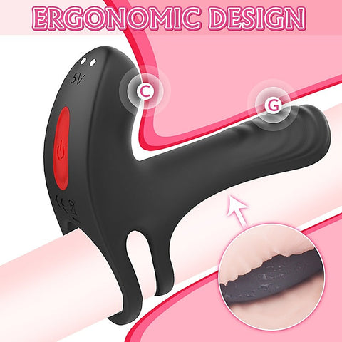 Double Stimulus 18 Functions Mens Cock Ring by S-Hande