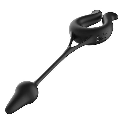 Nicole Vibrating Cock Ring With Anal Plug by S-Hande