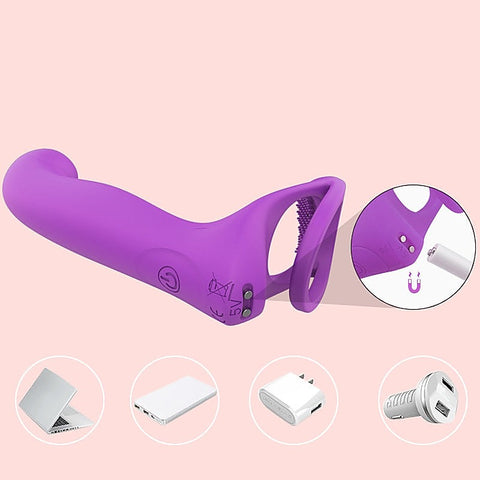 Lorna Vibrating Cock Ring With Butt Plug by S-Hande