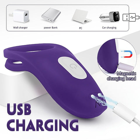 Trap Rechargeable Vibrating Mens Cock Ring by S-Hande