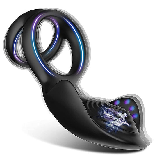 10 Functions Rechargeable Silicone Dual Penis Ring