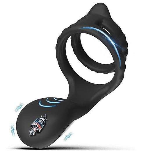 10 Functions Mens Vibrating Dual Cock Ring by BDStyle