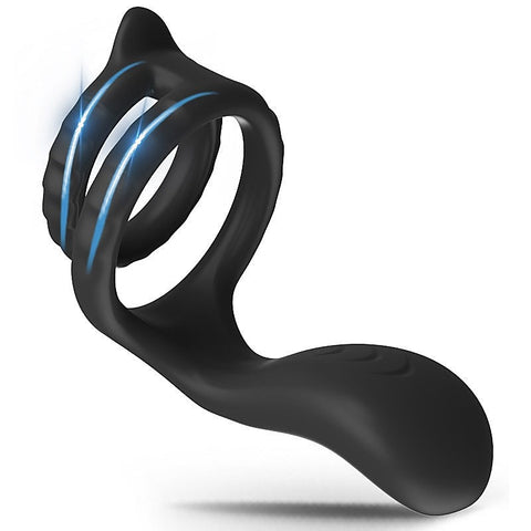 10 Functions Mens Vibrating Dual Cock Ring by BDStyle