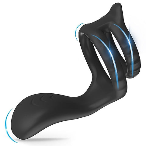 10 Functions Mens Vibrating Dual Cock Ring by BDStyle