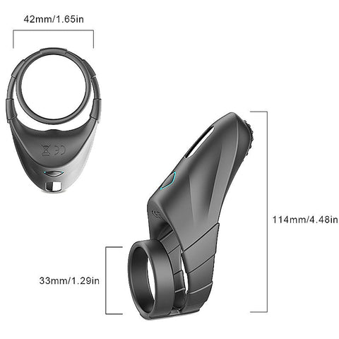 10 Functions Vibrating Dual Penis Ring with Taint Teaser