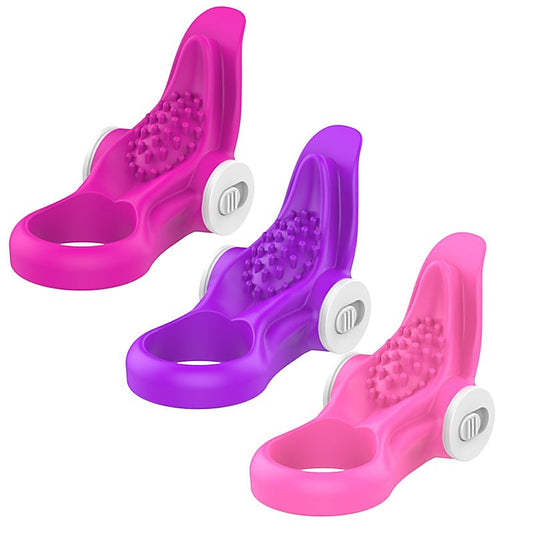 Tongue Shaped Multi Functions Mens Vibrating Cock Ring
