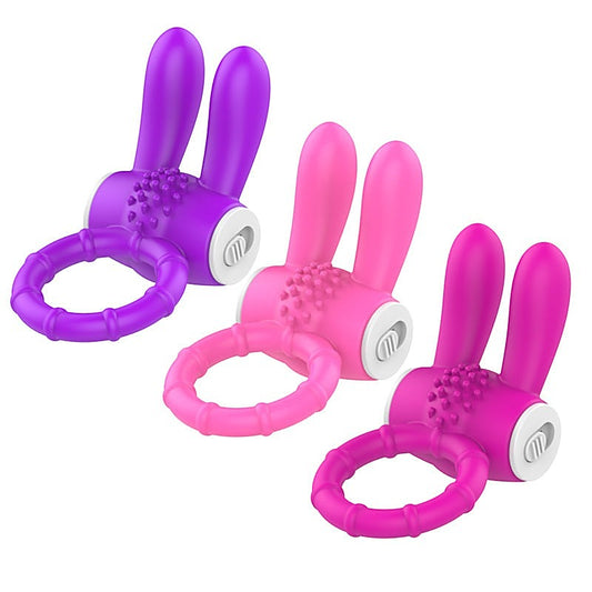 Rabbit Ear Multi Functions Vibrating Cock Ring by BDStyle