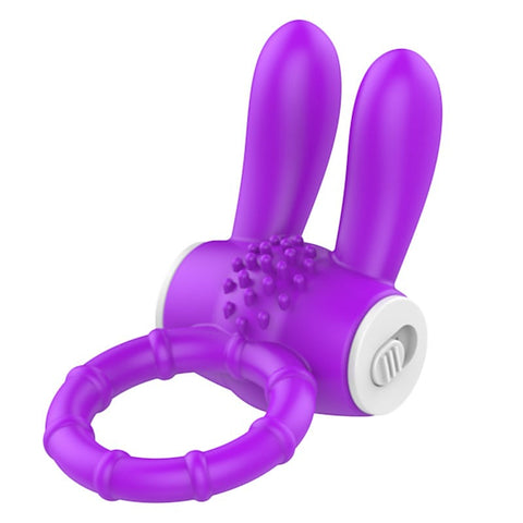 Rabbit Ear Multi Functions Vibrating Cock Ring by BDStyle