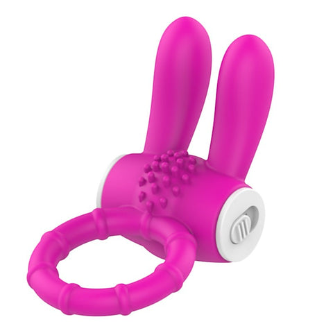 Rabbit Ear Multi Functions Vibrating Cock Ring by BDStyle