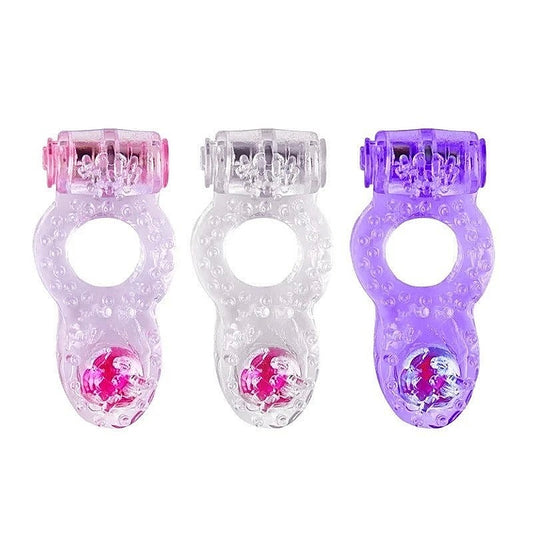 Hem Beads Soft TPR Vibrating Cock Ring by BDStyle