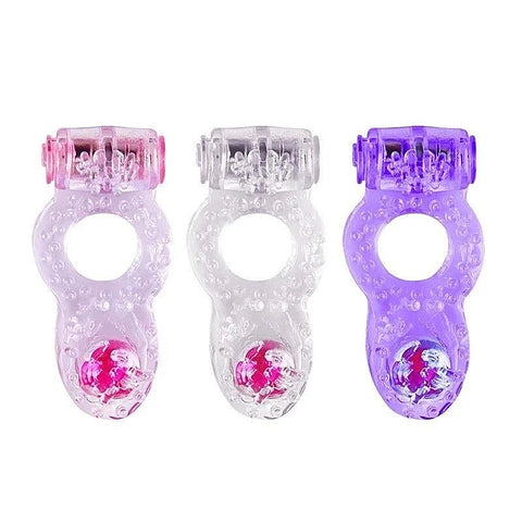 Hem Beads Soft TPR Vibrating Cock Ring by BDStyle