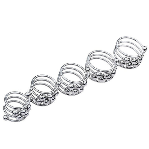 Stainless Steel Six Removable Ball Mens Cock Ring by BDStyle