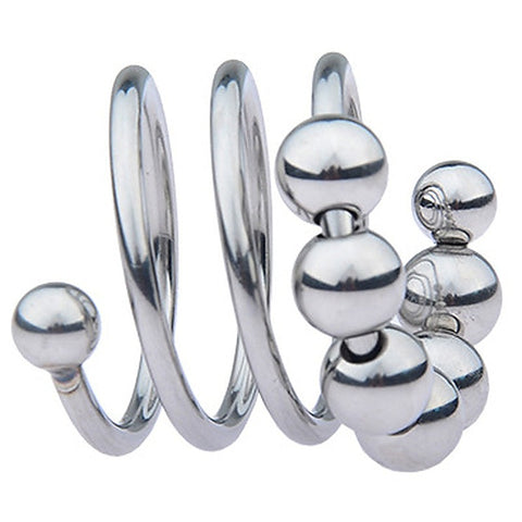Stainless Steel Six Removable Ball Mens Cock Ring by BDStyle