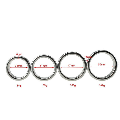 Chrome Stainless Steel Mens Cock Ring 1.5cm Height