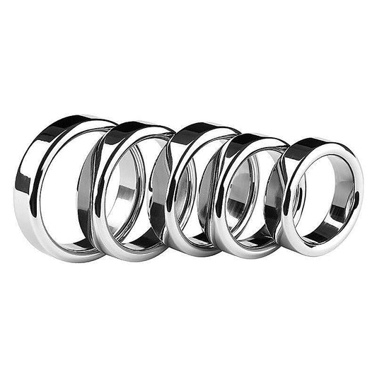 Chrome Stainless Steel Mens Cock Ring 1.5cm Height