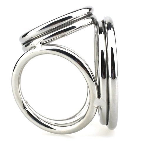 Stainless Steel Quad 4 Ring Cock and Ball Cage by BDStyle