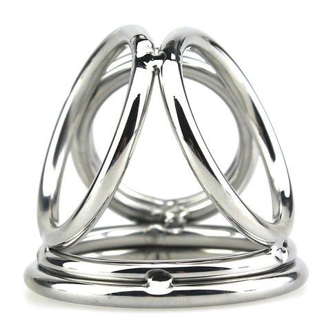 Stainless Steel Quad 4 Ring Cock and Ball Cage by BDStyle