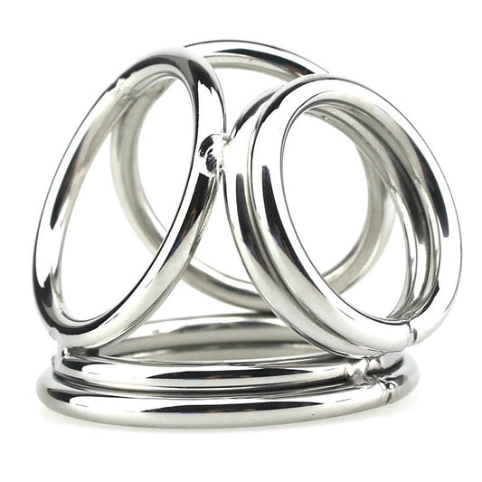 Stainless Steel Quad 4 Ring Cock and Ball Cage by BDStyle