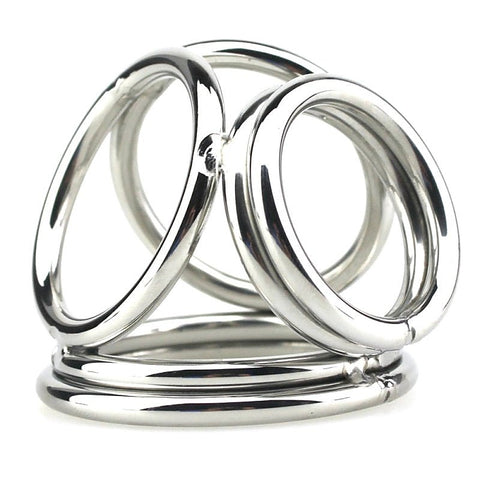 Stainless Steel Quad 4 Ring Cock and Ball Cage by BDStyle