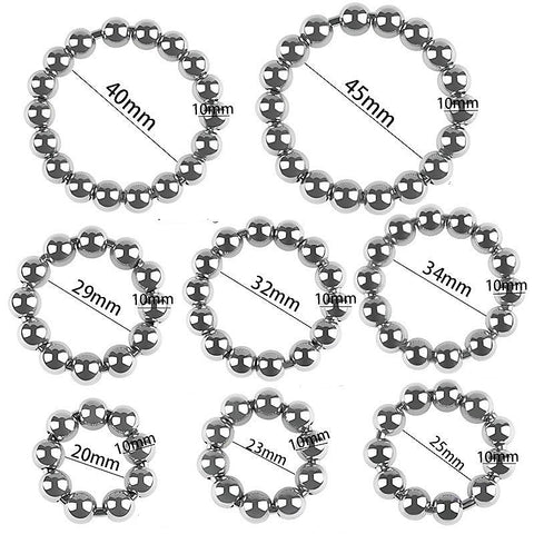 Meridian Stainless Steel Mens Beaded Cock Rings by BDStyle