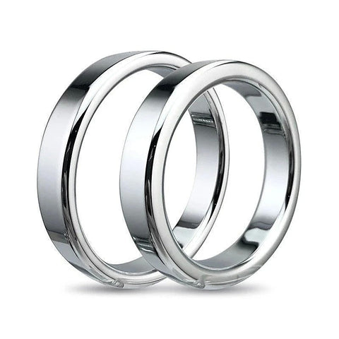 Chrome Stainless Steel Mens Cock Ring 1.2cm Height