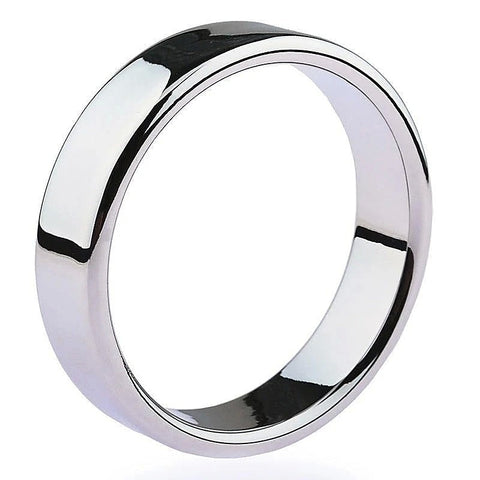Chrome Stainless Steel Mens Cock Ring 1.2cm Height