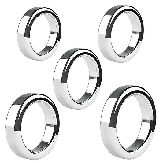 Chrome Stainless Steel Mens Cock Ring 1.2cm Height