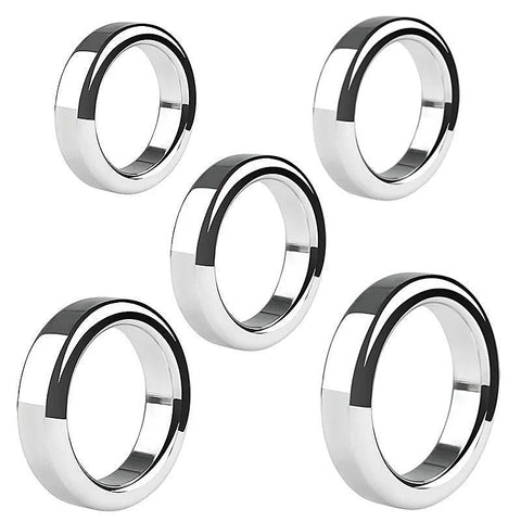 Chrome Stainless Steel Mens Cock Ring 1.2cm Height