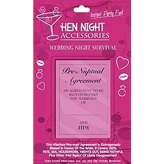 Hen Night Pre Nuptial Agreement by Seven Creations