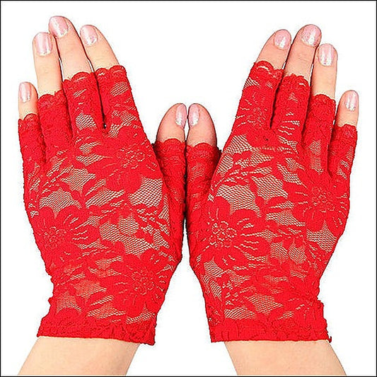 Rock and Roll Soft and Stretchy Fingerless Lace Gloves