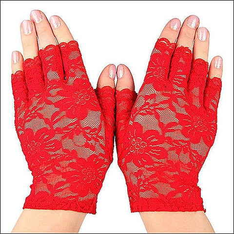 Rock and Roll Soft and Stretchy Fingerless Lace Gloves