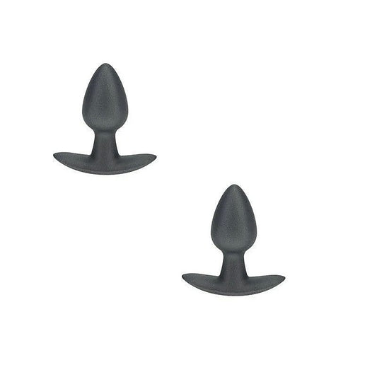 OUCH! 6.5 cm Small Metallic Silicone Butt Plug by Shots Toys