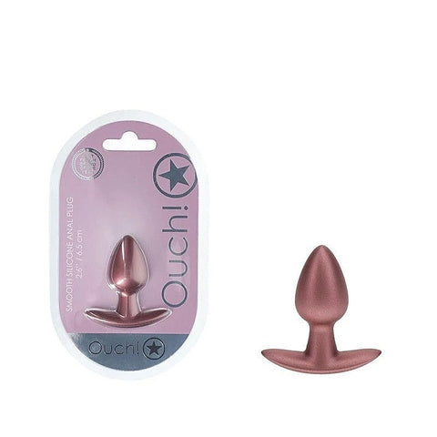 OUCH! 6.5 cm Small Metallic Silicone Butt Plug by Shots Toys