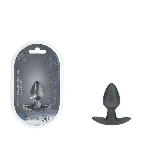 OUCH! 6.5 cm Small Metallic Silicone Butt Plug by Shots Toys