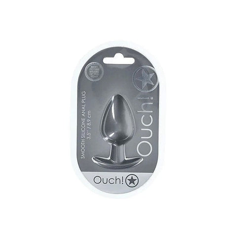 OUCH! 8.9 cm Large Metallic and Soft Silicone Anal Plug