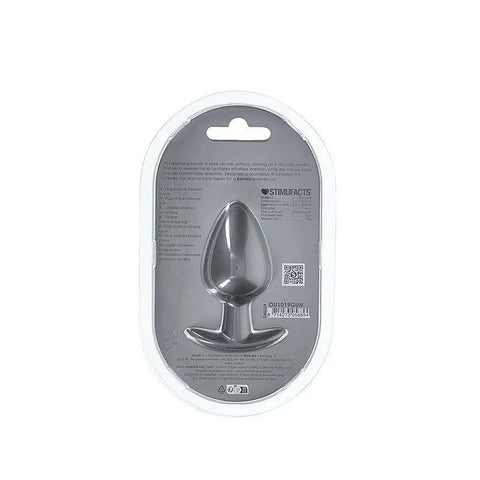 OUCH! 8.9 cm Large Metallic and Soft Silicone Anal Plug