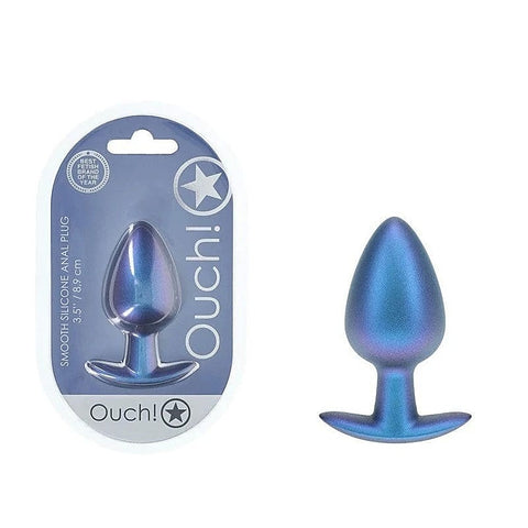OUCH! 8.9 cm Large Metallic and Soft Silicone Anal Plug