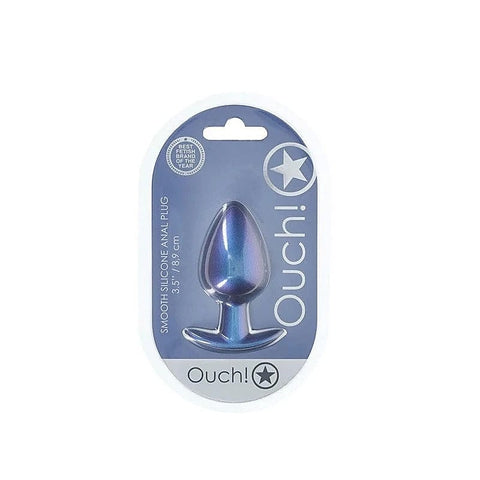OUCH! 8.9 cm Large Metallic and Soft Silicone Anal Plug