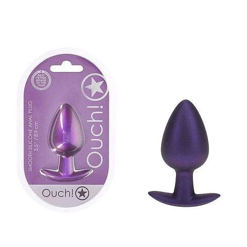 OUCH! 8.9 cm Large Metallic and Soft Silicone Anal Plug